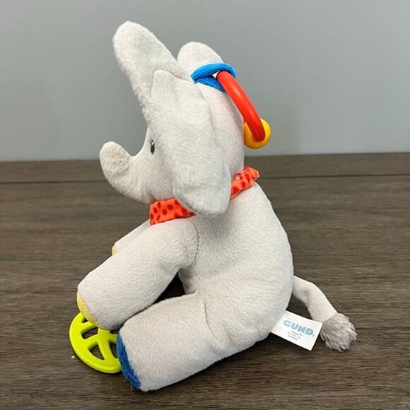 Baby Gund Flappy Baby Elephant with Crinkle Ears, Squeaker/Teether Plush - Picture 2 of 5